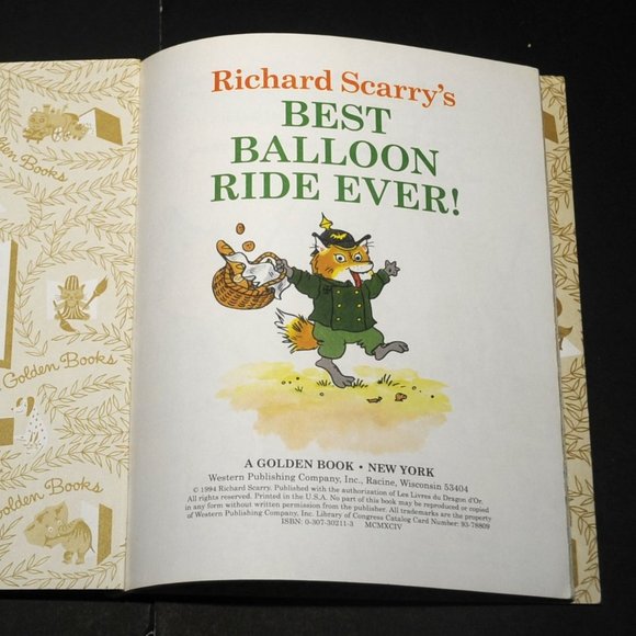 Vintage Little Golden Book Richard Scarry 'Best Balloon Ride Ever!' 1994 - Picture 2 of 11